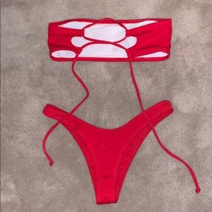 Red Zaful Bikini